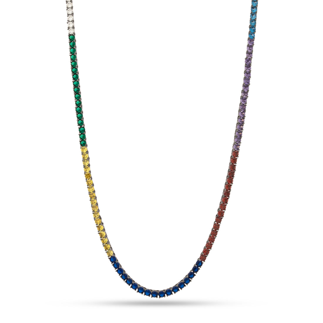Sonic the Hedgehog x King Ice - 4mm Chaos Emerald Tennis Chain in Gold Plated / Black Gold / 20" by King Ice