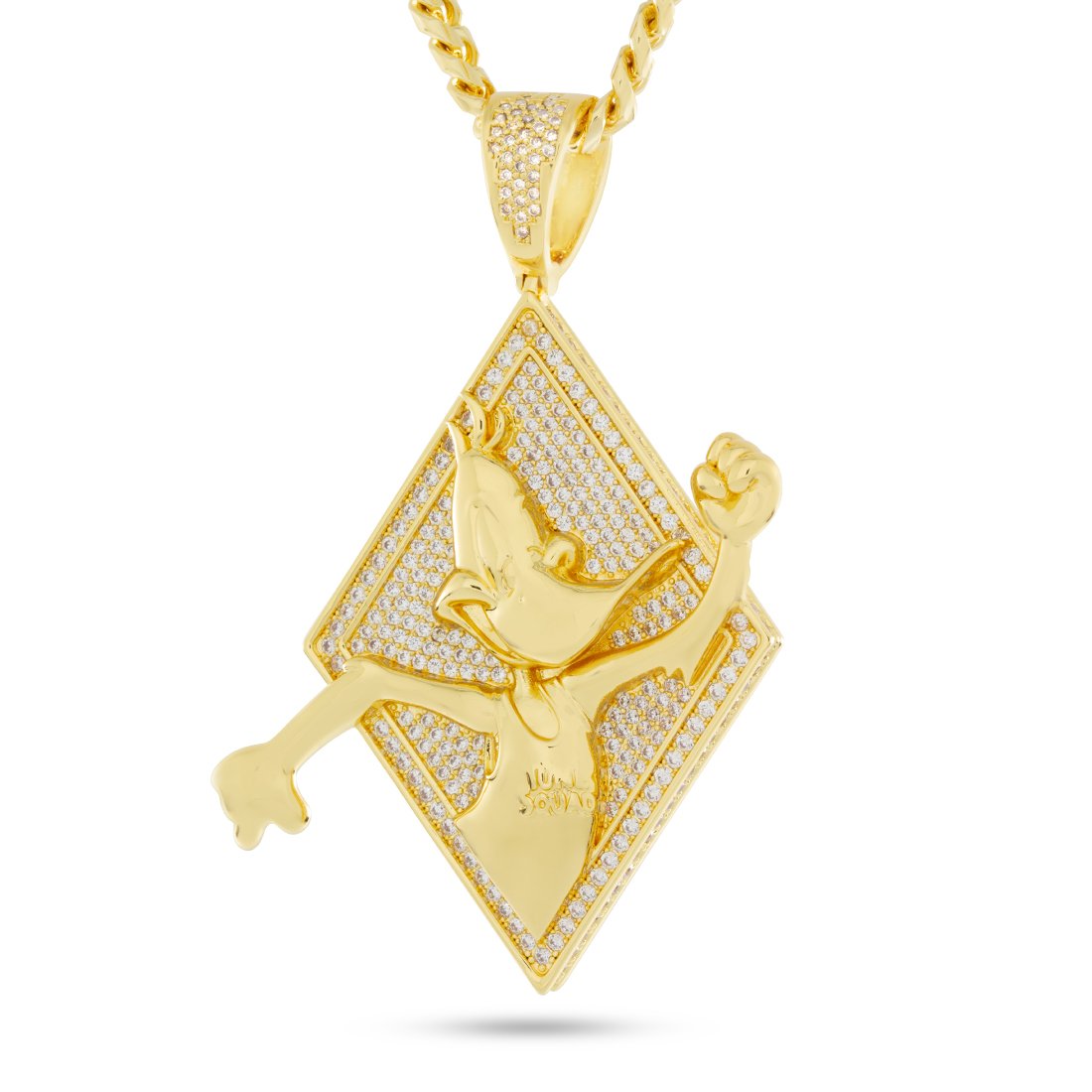 Space Jam x King Ice - Daffy Duck Necklace in 14K Gold / 2.7" by King Ice
