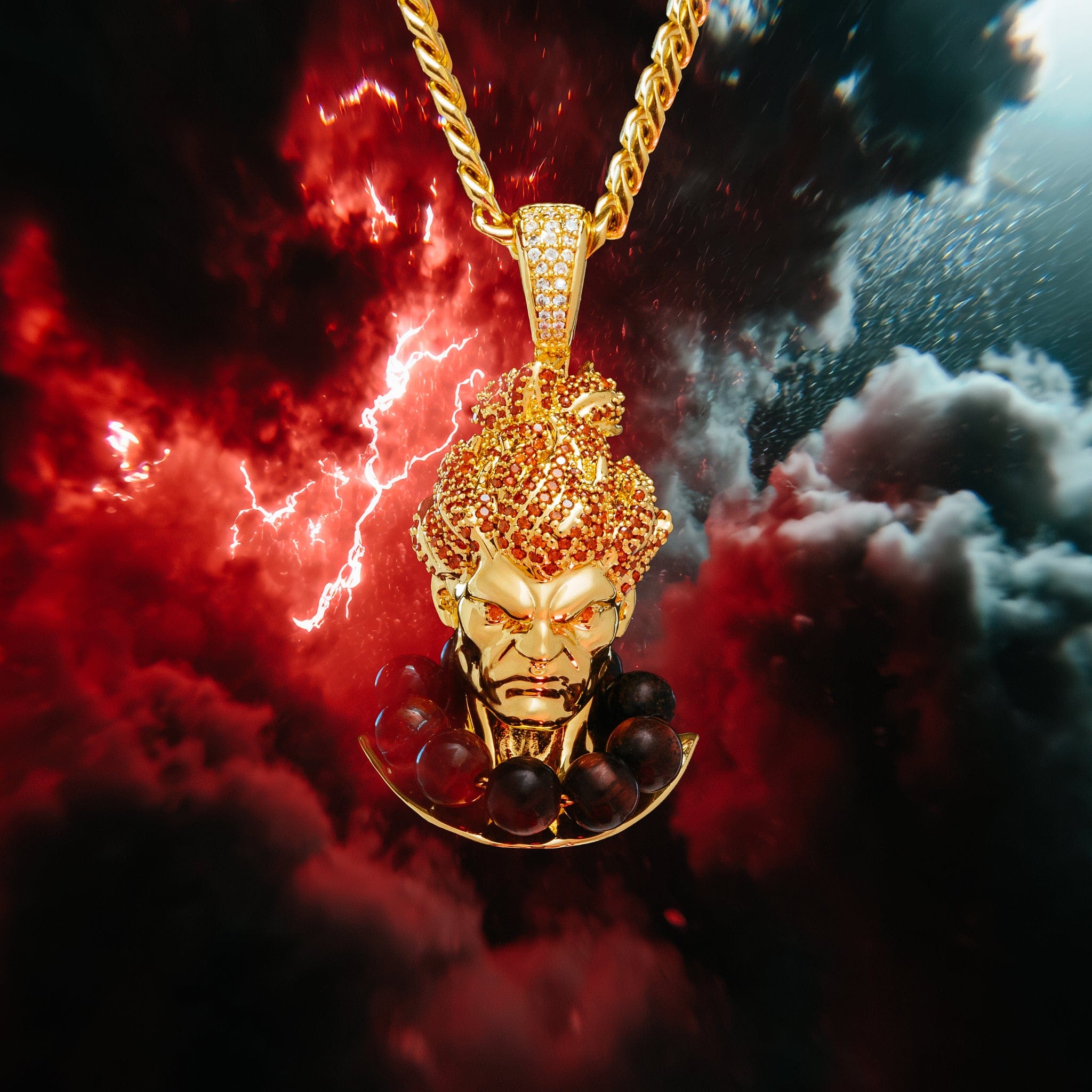 Street Fighter x King Ice - Akuma Necklace in 1" by King Ice