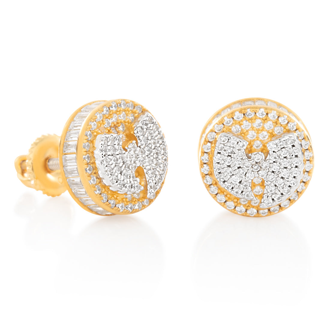 Wu-Tang x King Ice - 10mm Wu-Tang Logo Earrings in Sterling Silver / 18K Gold / 10mm by King Ice